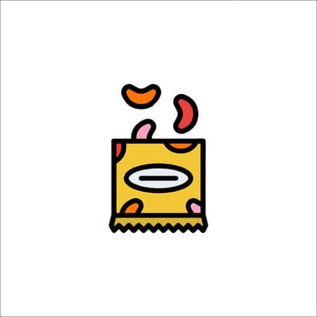 A colorful bag with a piece of candy in it vector
