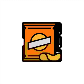 A bag of chips with a label on it vector