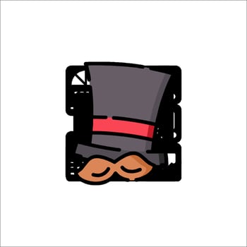 A cartoon hat with a mustache and mustache vector