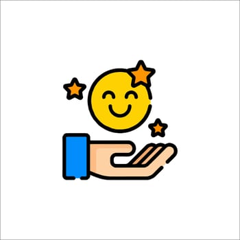 A smiley face with stars on it vector