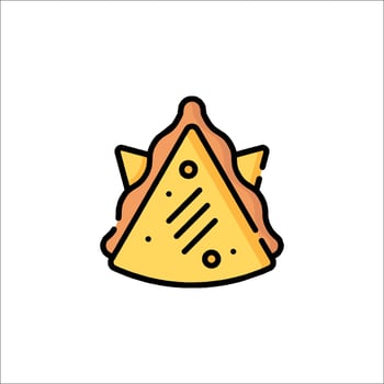 A pizza icon with a slice of cheese on top vector