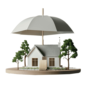 insurance concept house under umbellar png