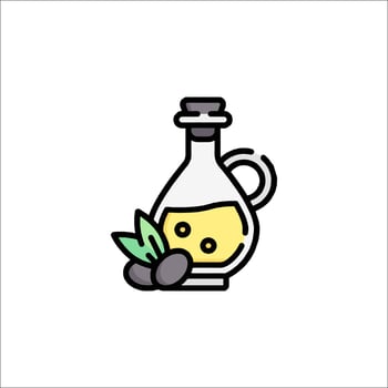 Olive oil bottle icon illustration vector
