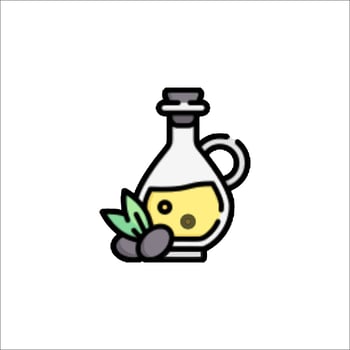 Olive oil bottle icon illustration vector