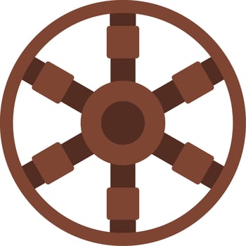 Ship Wheel Flat Icon vector