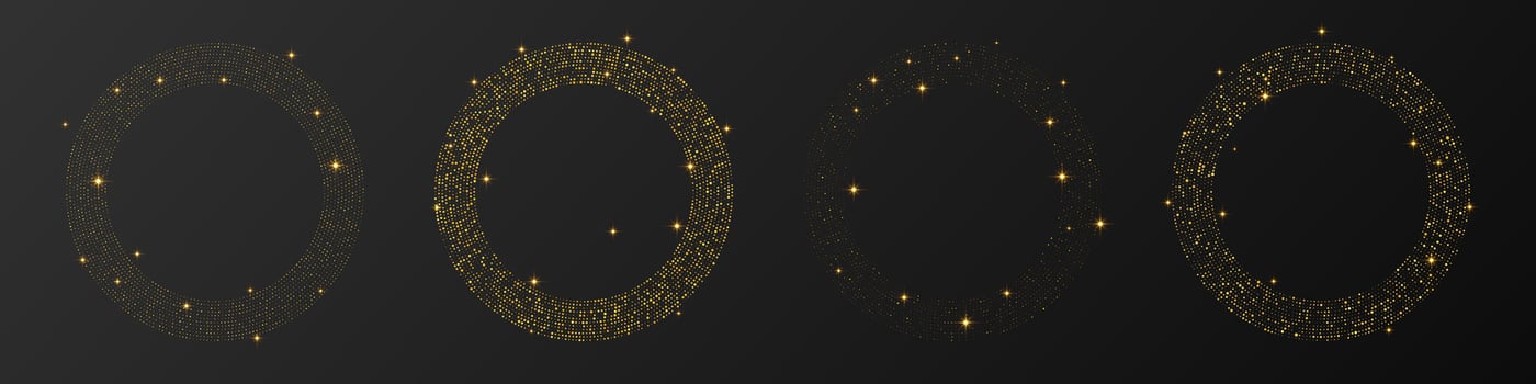 Abstract gold glowing halftone dotted background vector