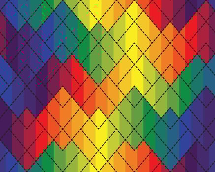 Pride Rainbow Dashed Line Repeat Pattern Background Wallpaper vector