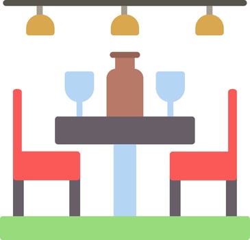 Dining Table Flat Icon vector