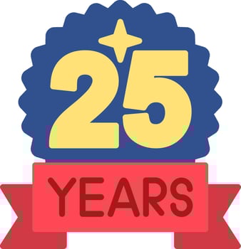 25 Anniversary Flat Icon vector