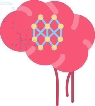Neural Circuit Flat Icon vector
