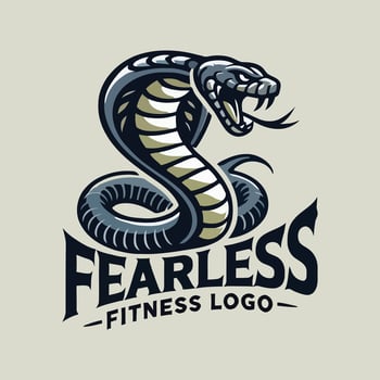 Fearless Cobra Coiling Fitness Logo vector