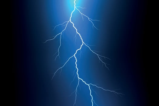 Bright Lightning Bolt on Deep Blue Background vector