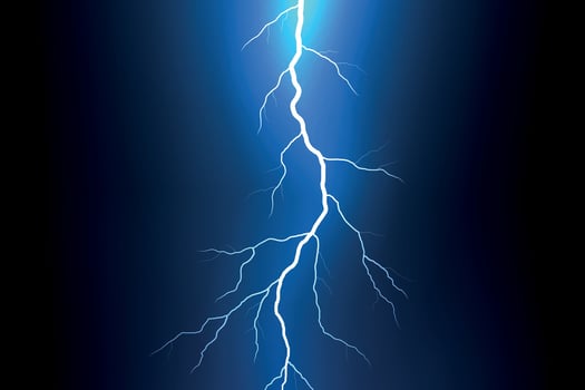 Bright Lightning Bolt on Deep Background vector
