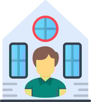 Retirement Home Flat Icon vector