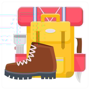 Backpack and travel icon concept vector
