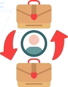 Job Rotation Flat Icon vector