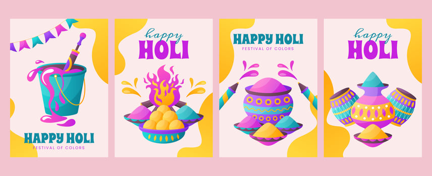 Vibrant Holi Celebration Illustration vector