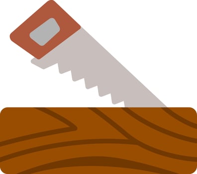 Hand Saw Flat Icon vector