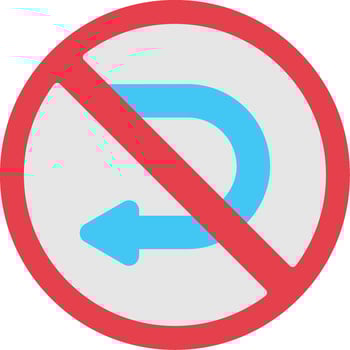 U Turn Flat Icon vector