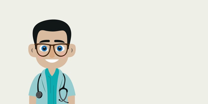Doctor with a Stethoscope. Man is Isolated Against a Light Background with Blank Copy Space for Text or Images. vector