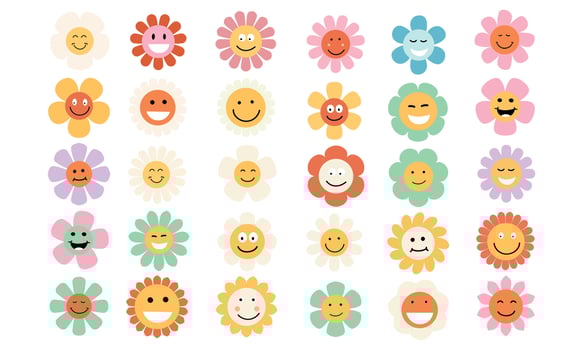 flower face collection vector