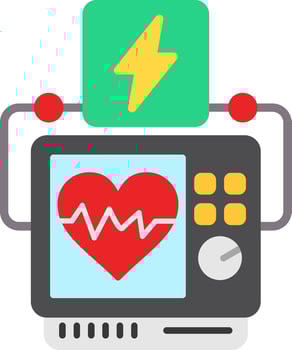 Defibrillator Flat Icon vector