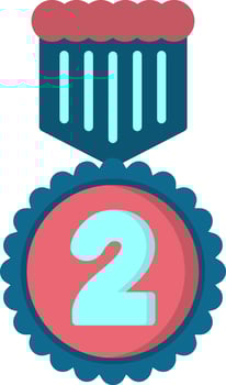 2nd Prize Flat Icon vector