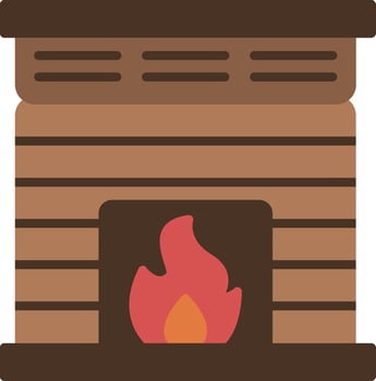 Fireplace Flat Icon vector