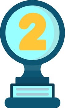 2nd Prize Flat Icon vector