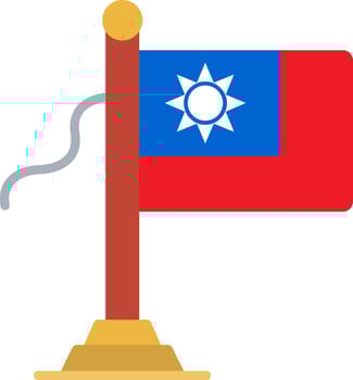 Taiwan Flag Flat Icon vector