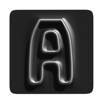 A 3d letter a on a black background png