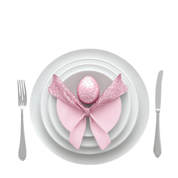 Pink Napkin Easter Decor on Transparent Background png