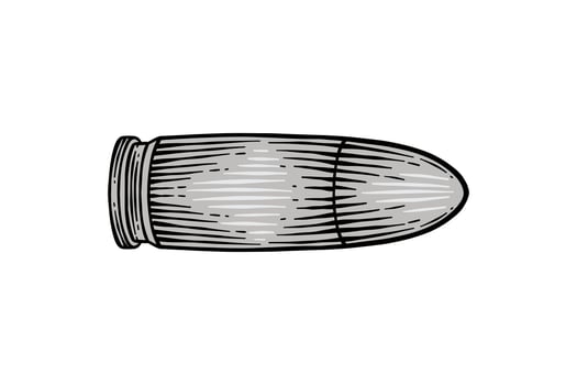 bullet illustration in engraving style vector