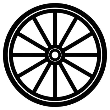 Cartwheel Silhouetted on White Background vector