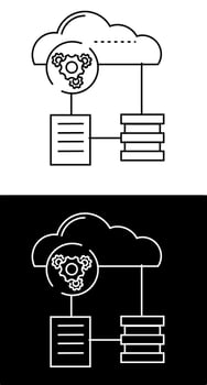 Two different icons of cloud computing and storage vector