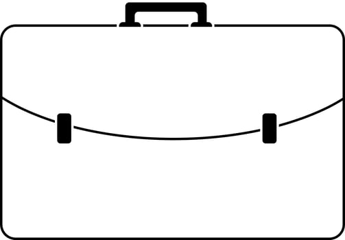 A black and white illustration of a briefcase vector