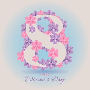 Pastel Colored Postcard for March 8th vector