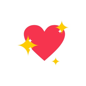 shine heart love with a light or bright effect, symbolizing feelings of kind, honest and polite. shine heart love with red color. shine heart love icon for content for sign and valentine vector