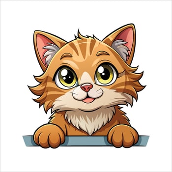 LaPerm Cat Peeking Clipart vector