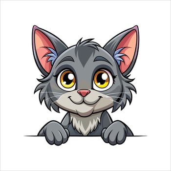 Lykoi Cat Peeking Clipart vector