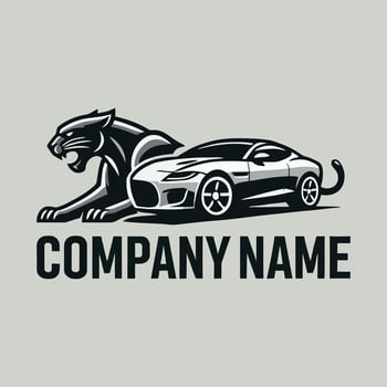 Sleek Panther Stalks Car Logo vector