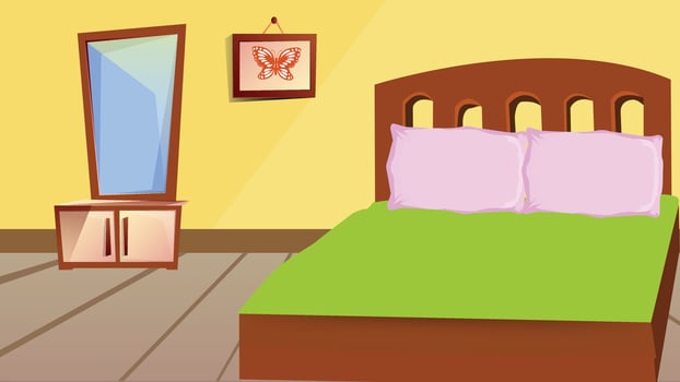 background bedroom or guest room 2d interior vector