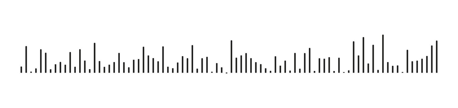 Equalizer modern symbol. Voice message flat template. Audio chat speech sound wave icon. Element for mobile messenger, podcast online radio interface, music player, app. Waveform minimalist pattern. vector