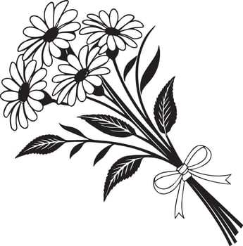 A stylized bouquet of flowers vector