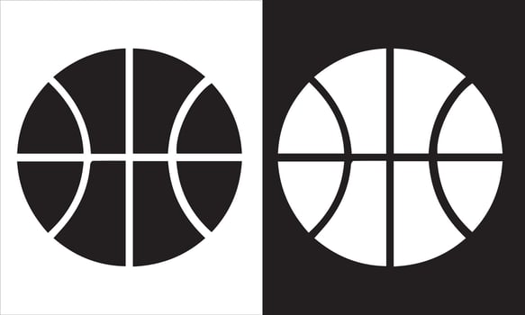 Black and White Basketball Icon vector