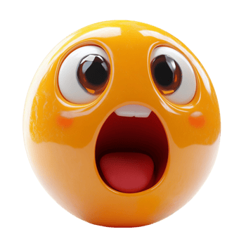 Surprised Yellow Emoji Face with Shocked Expression png