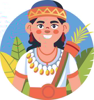 A flat illustration of a character wearing mexican attire vector