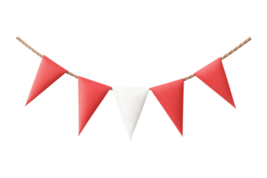Festive bunting banner decoration for parties outdoors png