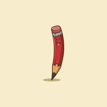 cute pencil cartoon style. vector