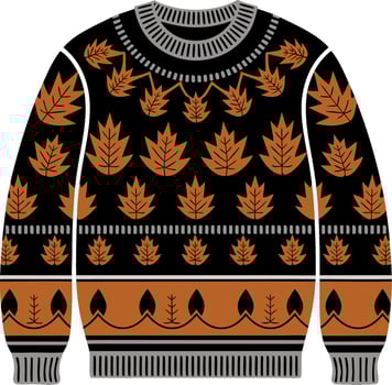 Autumn Leaf Pattern Sweater Design for Seasonal Fashion Projects vector